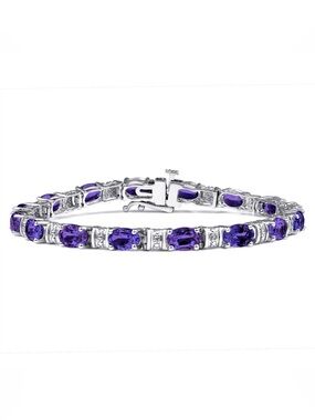 Jared’s Genuine Amethyst Bar Birthstone Bracelet